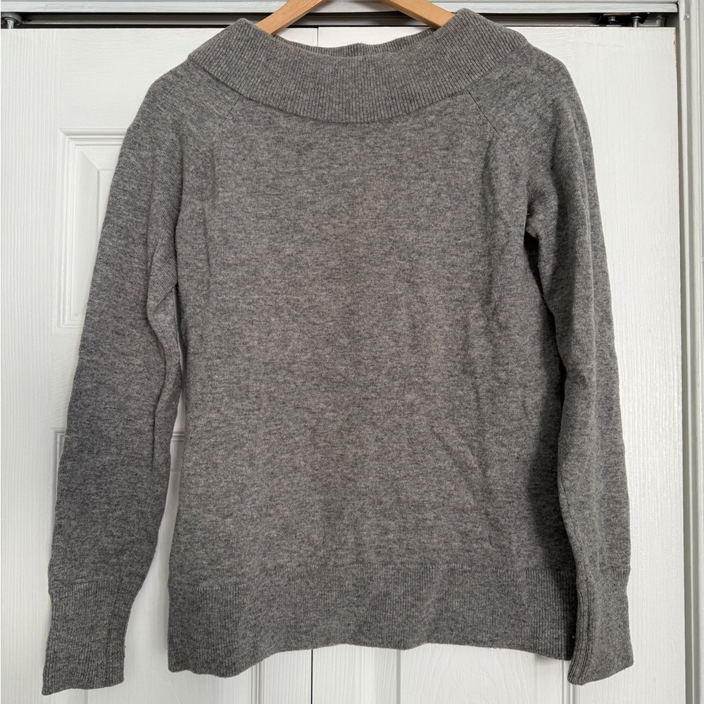Ann Taylor Gray Cowl Neck Sweater